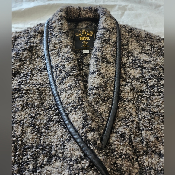 DIESEL Made In Italy Wrap Front, Tie Waist Blazer Jacket, Brown Black Size M - Picture 5 of 13